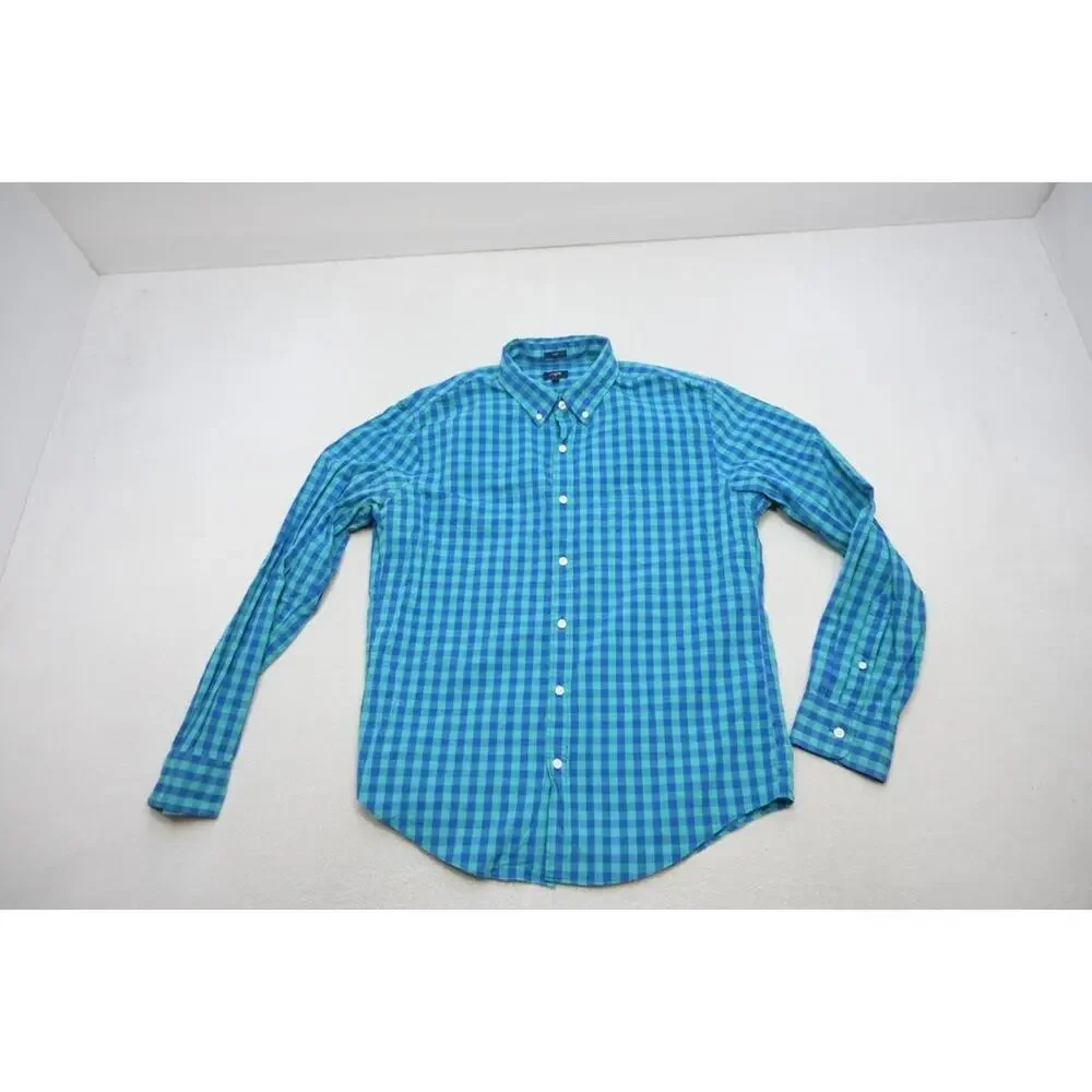 J Crew‎ Slim Fit Casual Button Up Dress Shirt Plaid Long Sleeve Mens Size XL